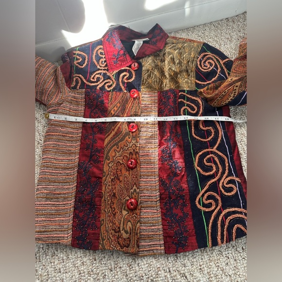 Coldwater Creek Blazer with Patchwork Design size PSM - Picture 9 of 10